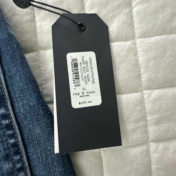 Rag & Bone Skirt Womens 34 Denim Clare Midi Front Slit Medium Wash Casual Boho - Picture 2 of 12